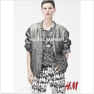 ISABEL MARANT x H&M Silver Bomber Jacket SZ 4